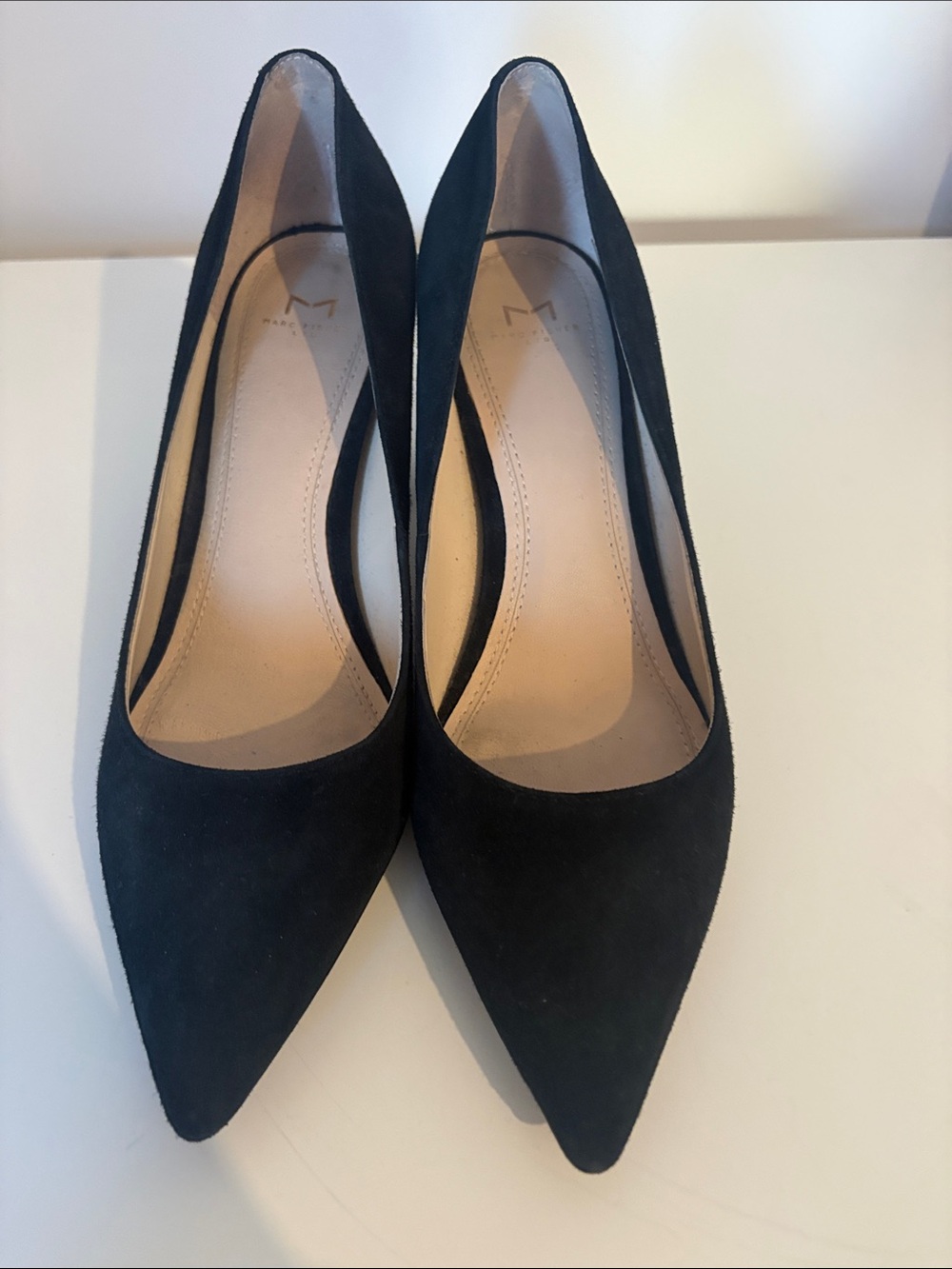 Marc Fisher Black Pointed Toe Suede Pumps